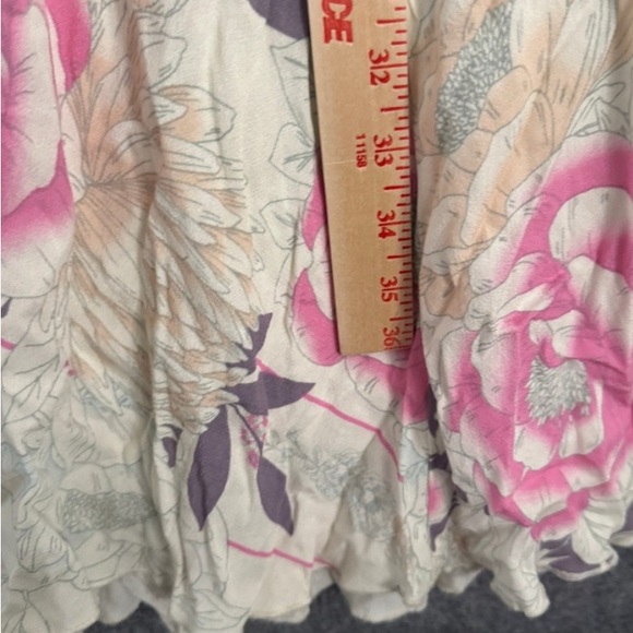 Free People Asymmetrical Skirt in Black and Pink Floral - Picture 9 of 13